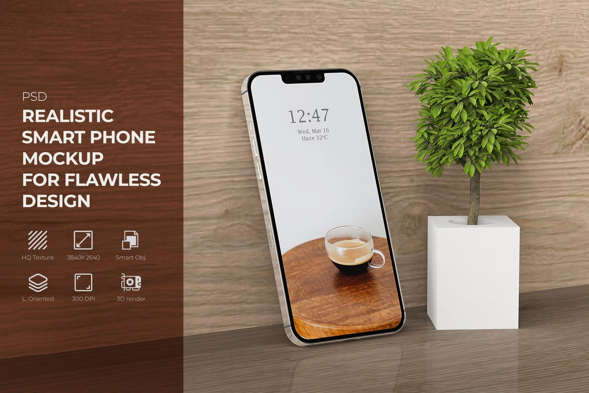 Smartphone Mockup with Realistic Background（216118）-技能树